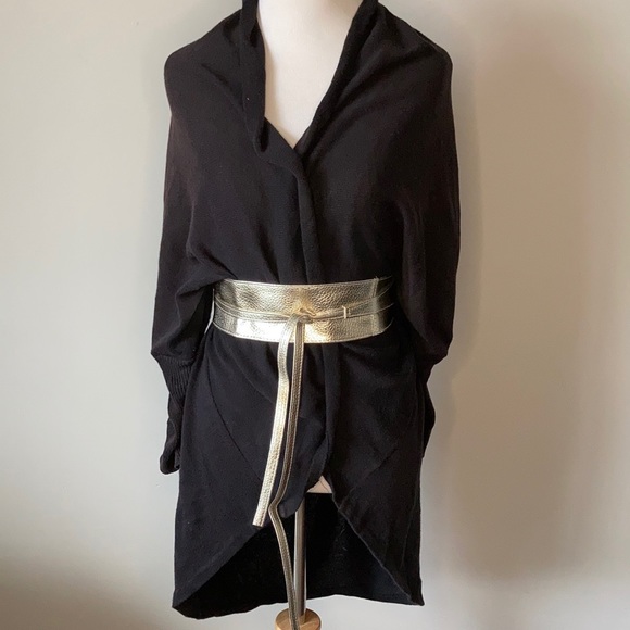 NWT Gold Vegan Leather Obi Wrap Belt One Size Ladies - Picture 7 of 7